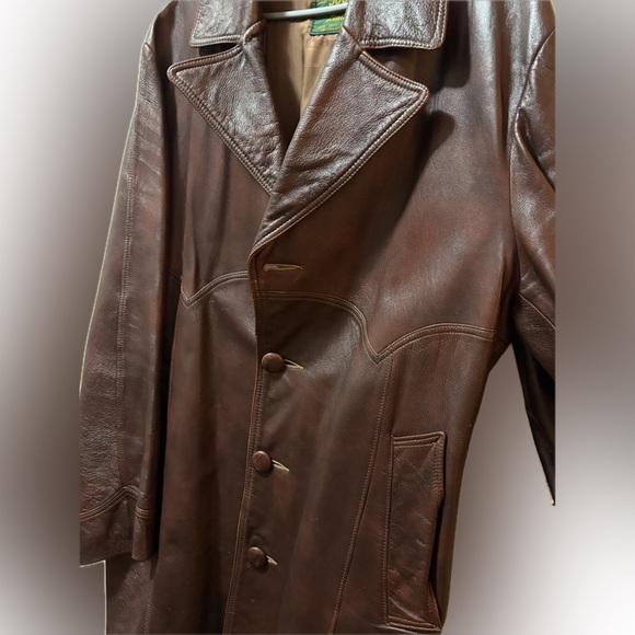Vintage 1970s “Series 500” Leather Safari Jacket – Brown | 2XL | Great Condition - Picture 3 of 8